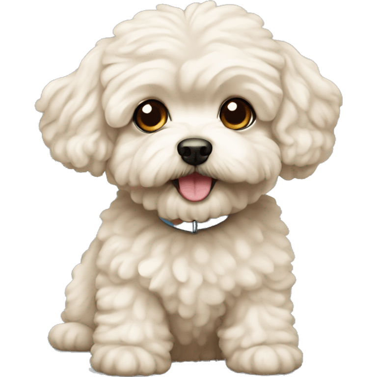 Creamy Maltipoo dog  emoji