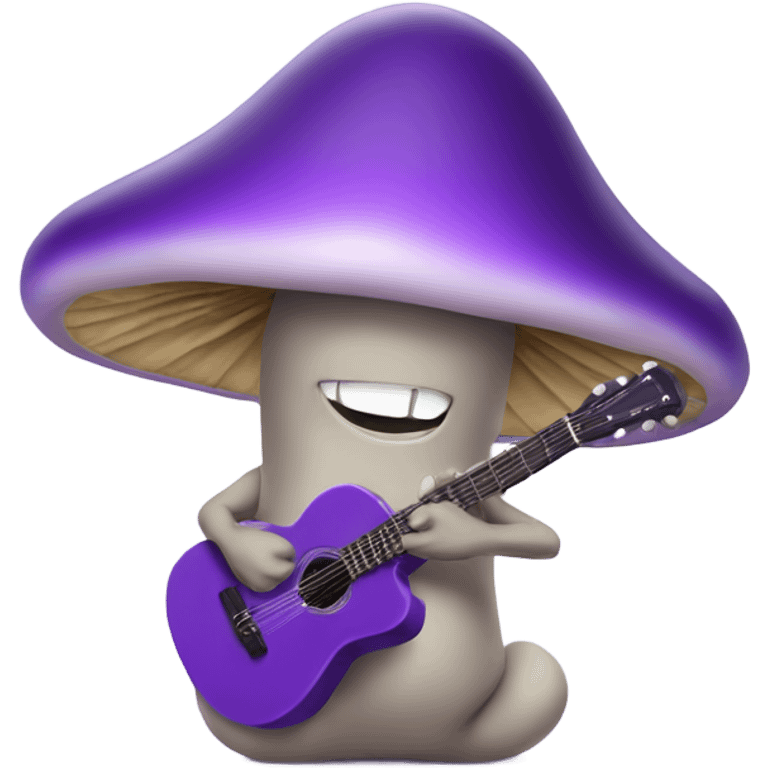 Purple mushroom playing guitar emoji