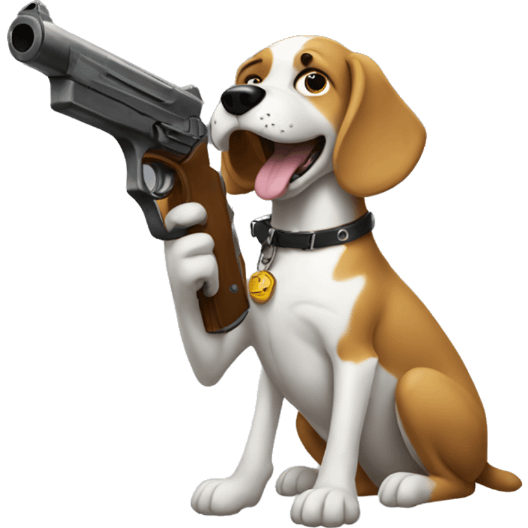 Dog and gun emoji