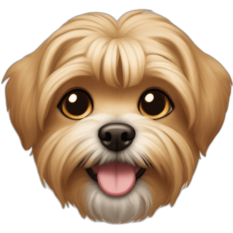 underbite beige shorkie dog halfbody shot emoji