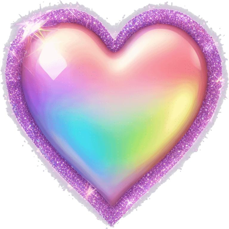 Iridescent heart with sparkle emoji