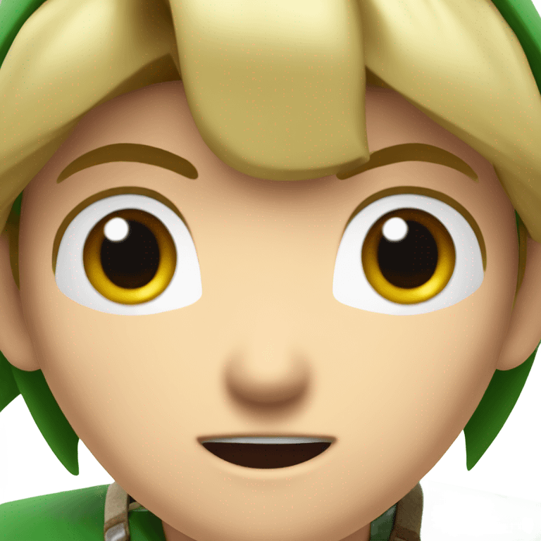 Link from Zelda shouting at camera Z emoji