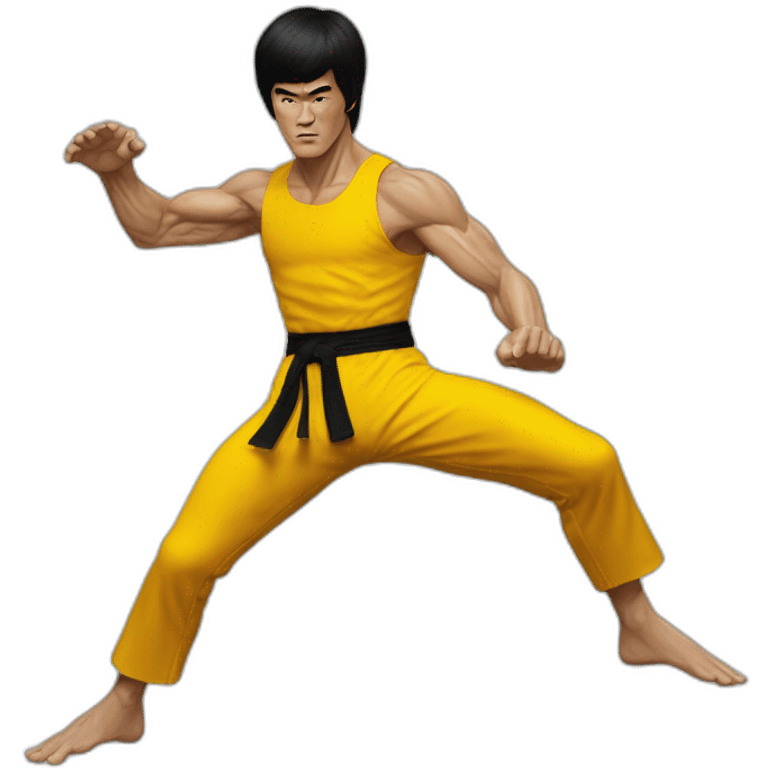 bruce lee half side-kick emoji