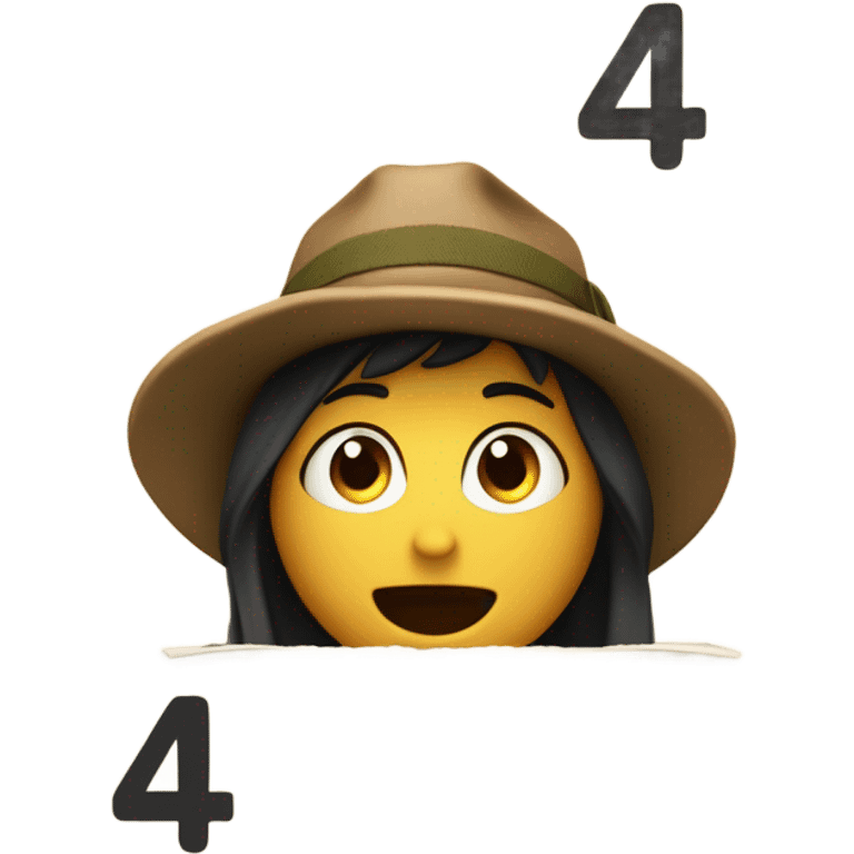 number "4" and "0" playing hide and seek, with second "4" holding a map upside down, wearing explorer hat and looking confused emoji