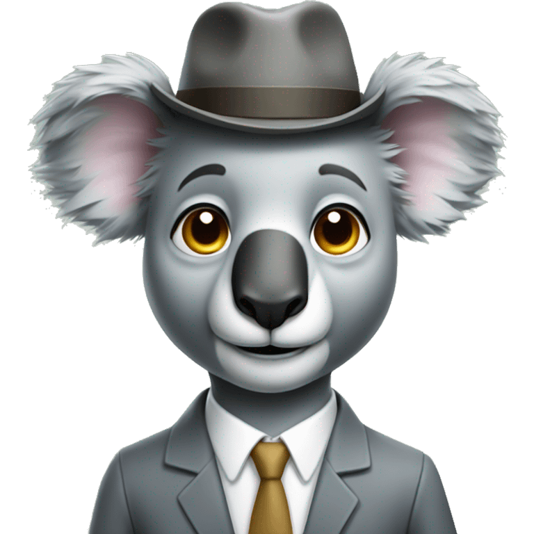 smart thin math koala man emoji