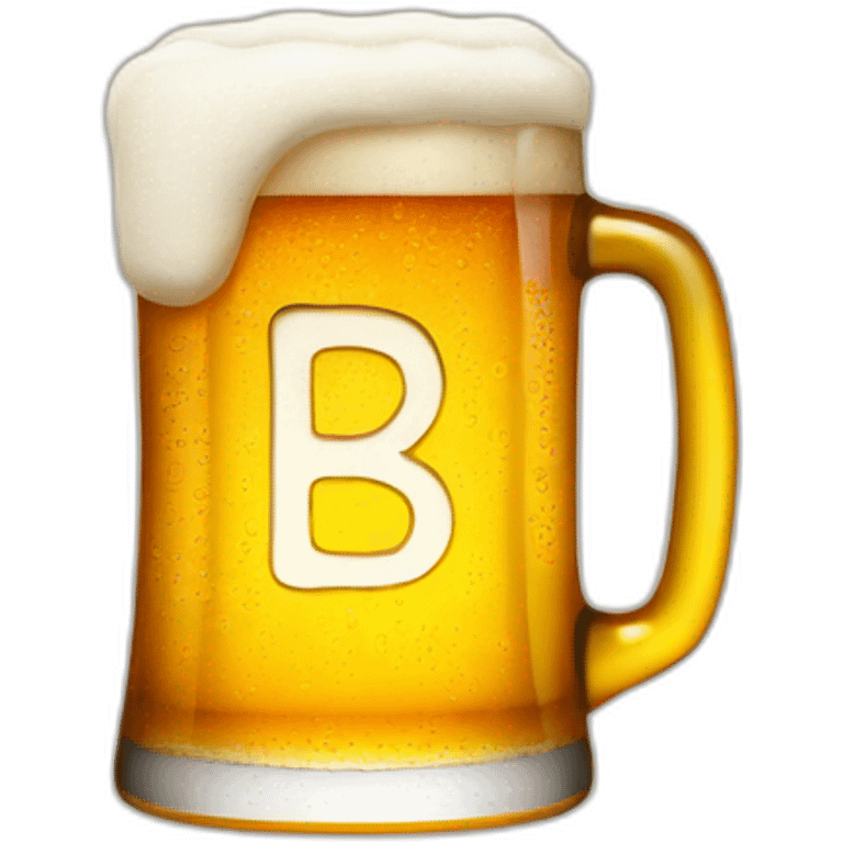 A beer in shape of letter B emoji