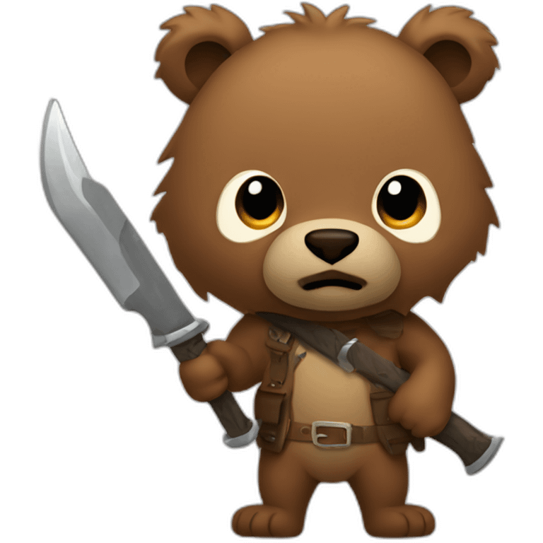 Grizzly using melee weapons emoji