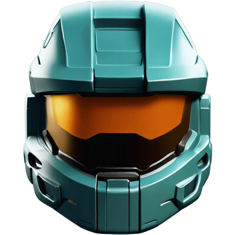 Master Chief Halo helmet Blue orange visor emoji