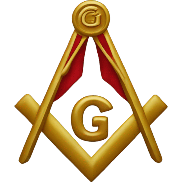 square red and white freemason apron with the letter g emoji