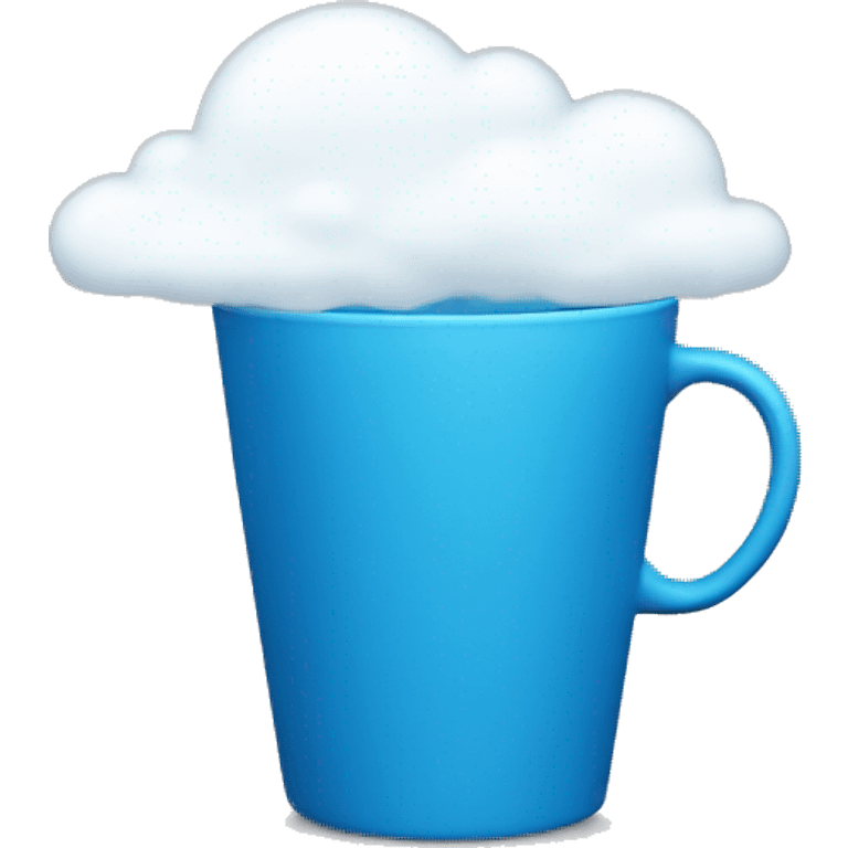 Blue cup with a cloud in the front center  emoji