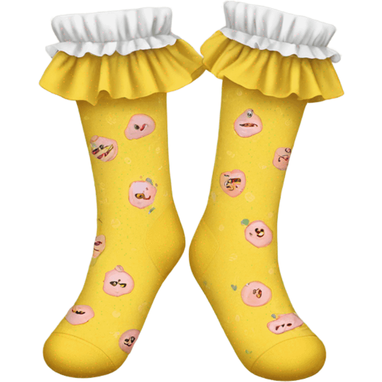 Girly yellow socks  emoji