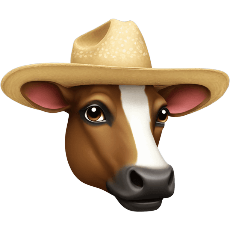 Vaca con sombrero emoji