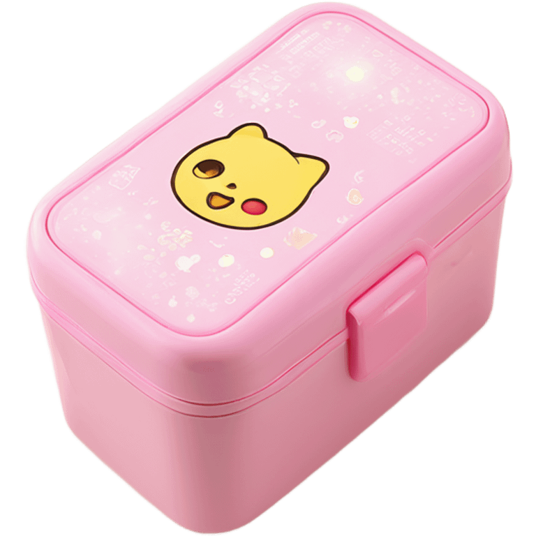 pink white light melody sanrio cute lunch box emoji