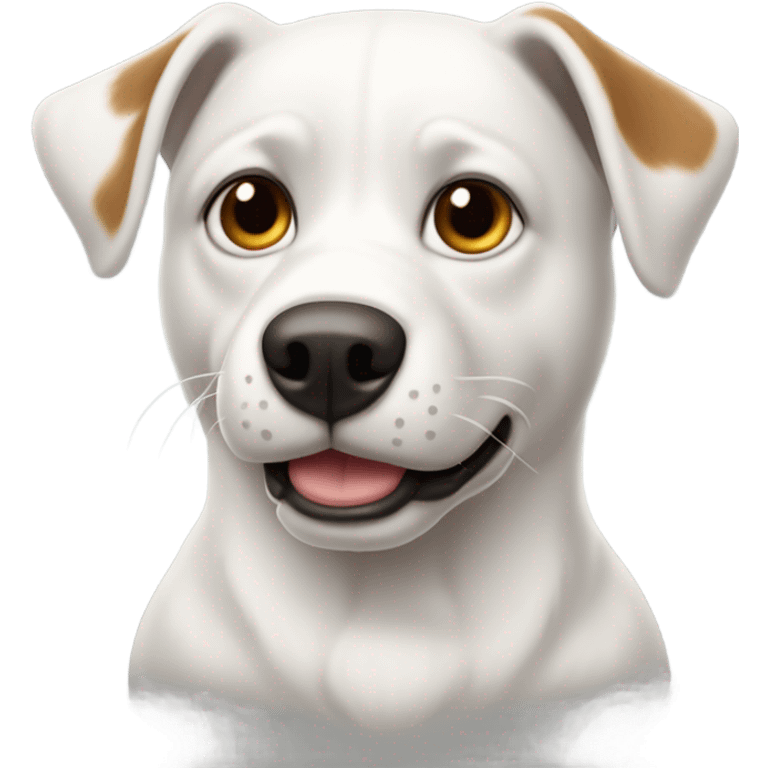 Perro blanco con manchas marrones emoji