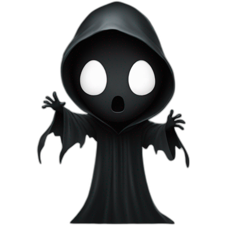 Ghost face maniac Black cloak white mask film scream scream maniac emoji