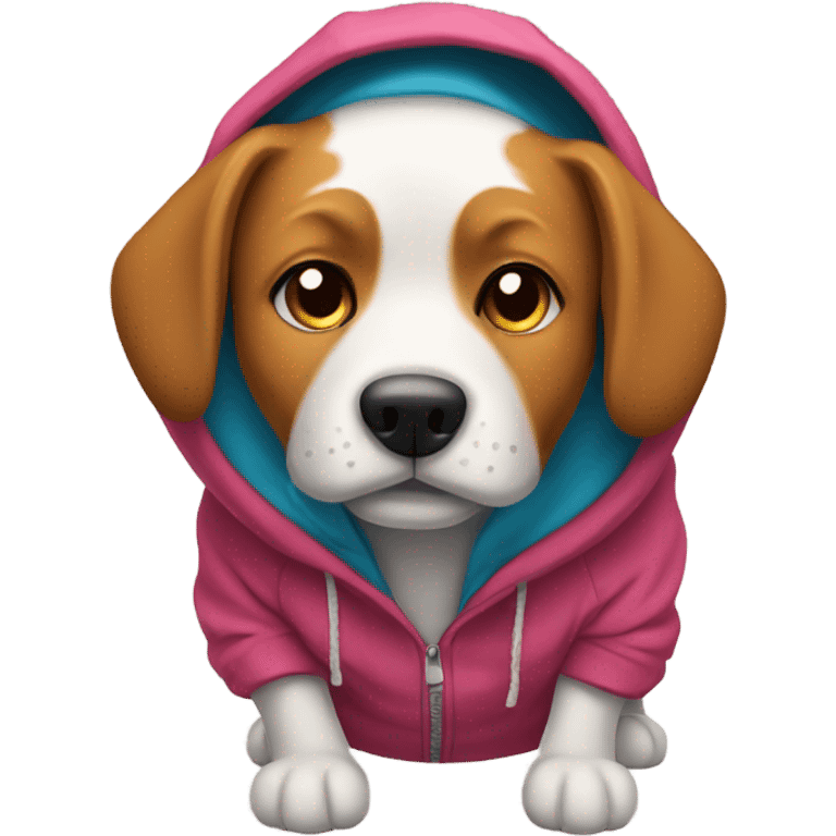 Dog wearing hoodie emoji