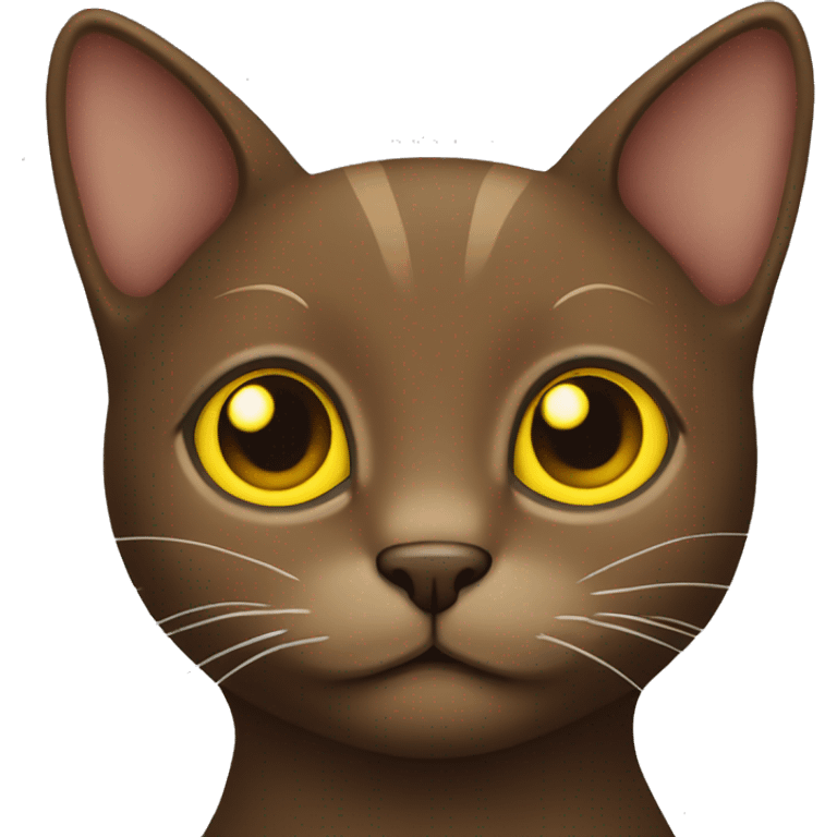 Create a Brown cat with yellow eyes  emoji