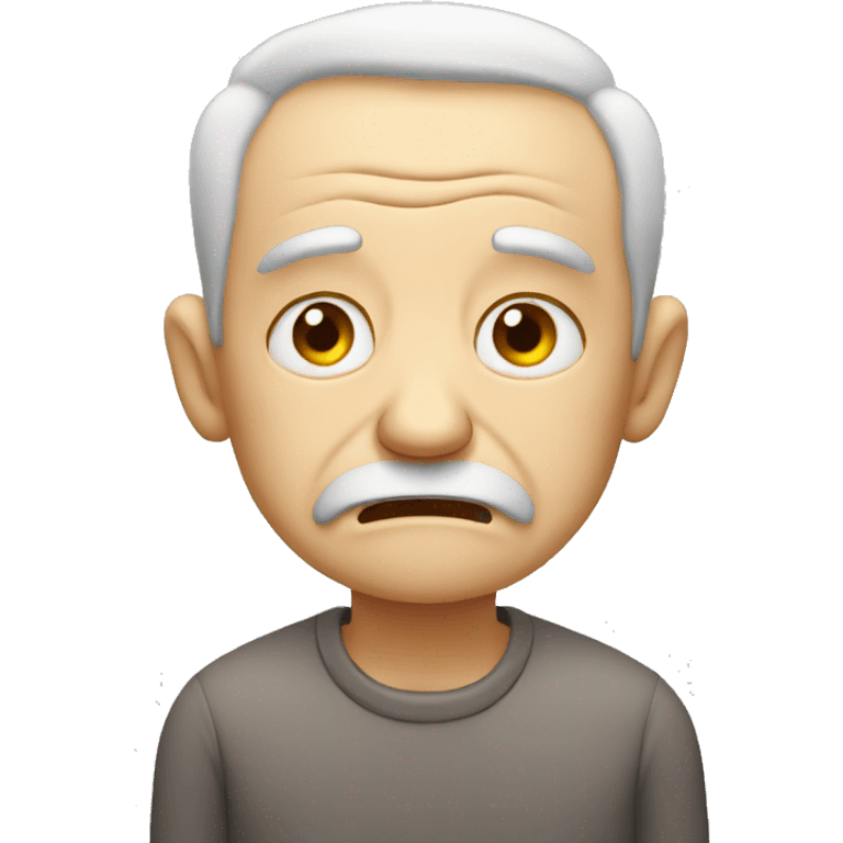 very sad elderly man, with a crying face emoji