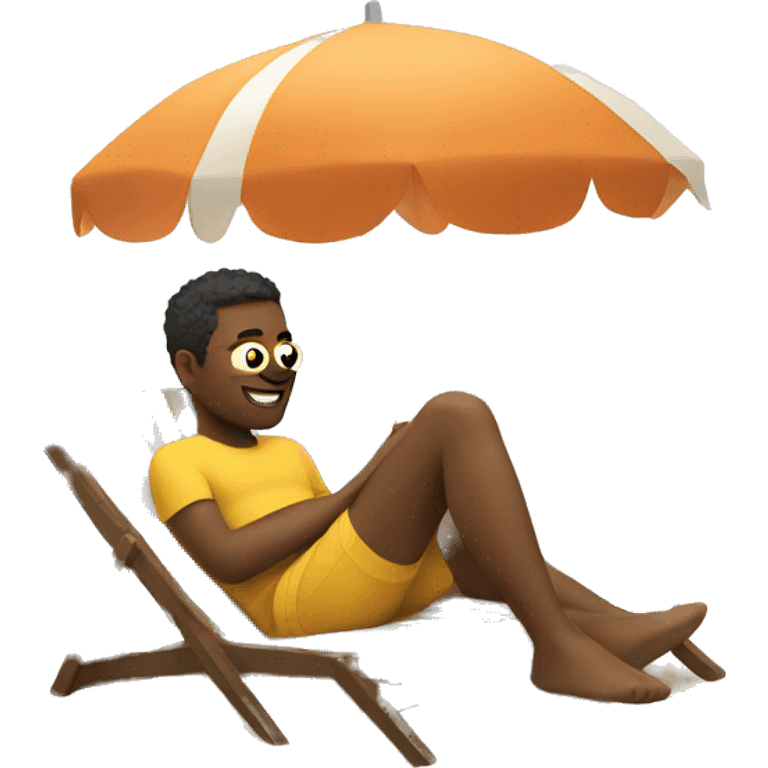 guy relaxed at the beach  emoji