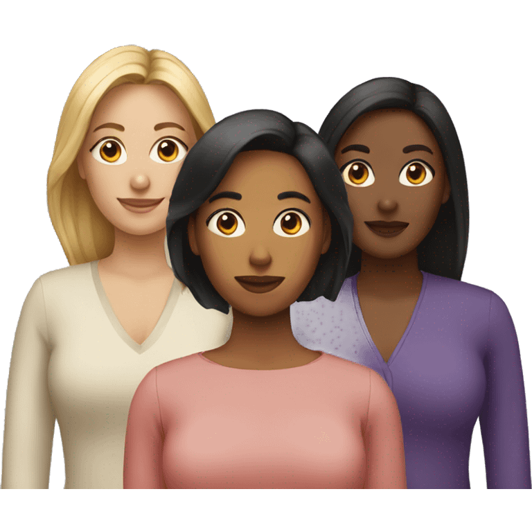 three diverse women emoji