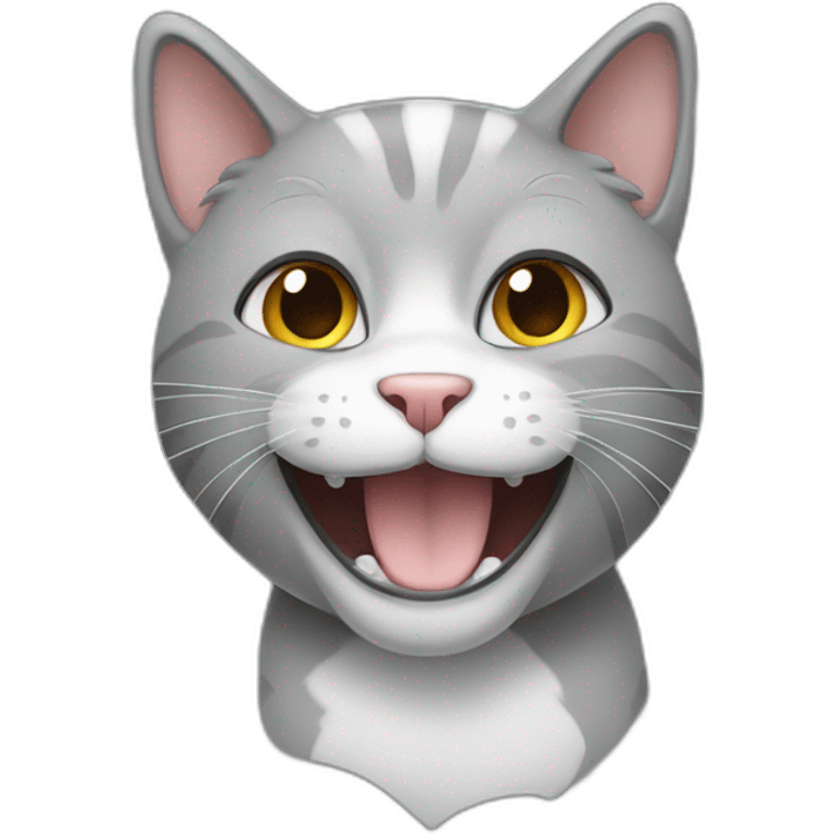 a gray smiling cat emoji