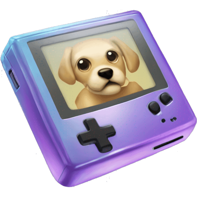 Iridescent Gameboy playing nintendogs  emoji