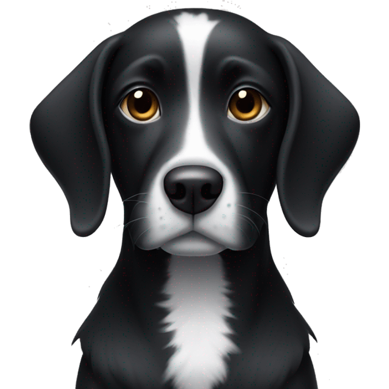 Black dog with white stripe on head  emoji