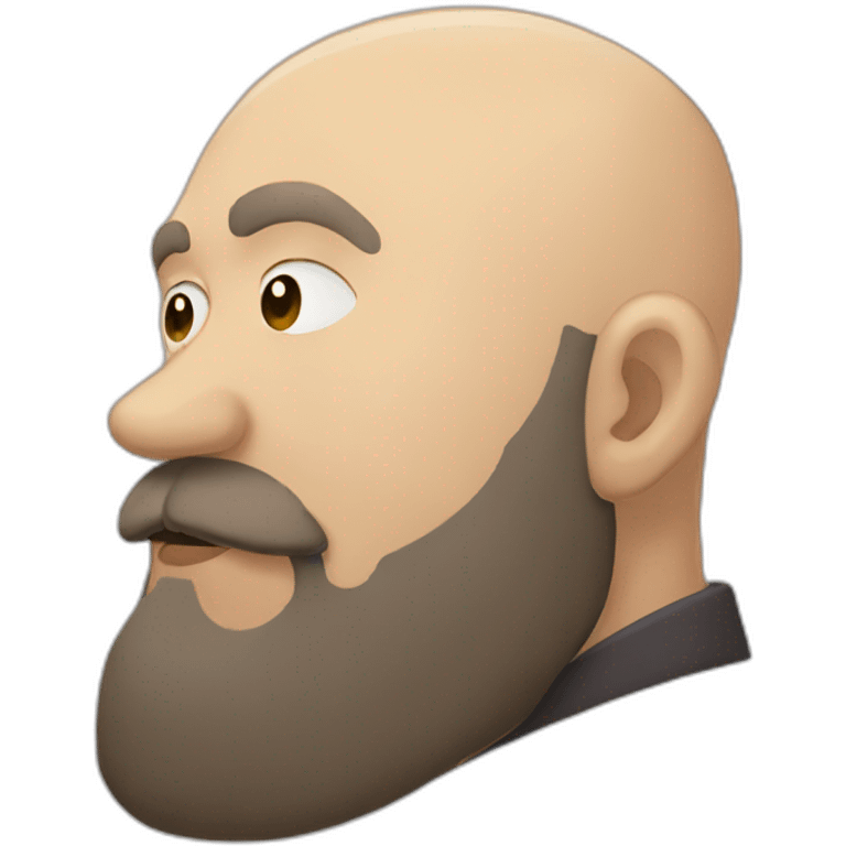 older bald brown European bearded detective  kissing bald older African bearded detective  emoji