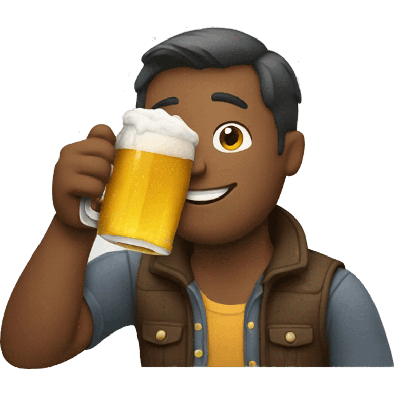 a man drinking a bottle of beer emoji