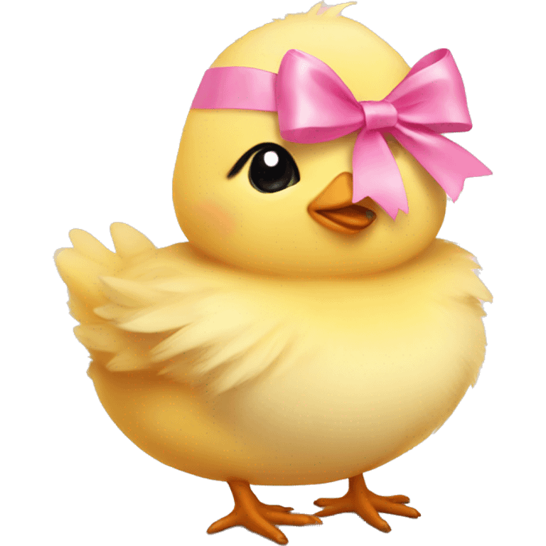 Baby chick with pink bow on head emoji