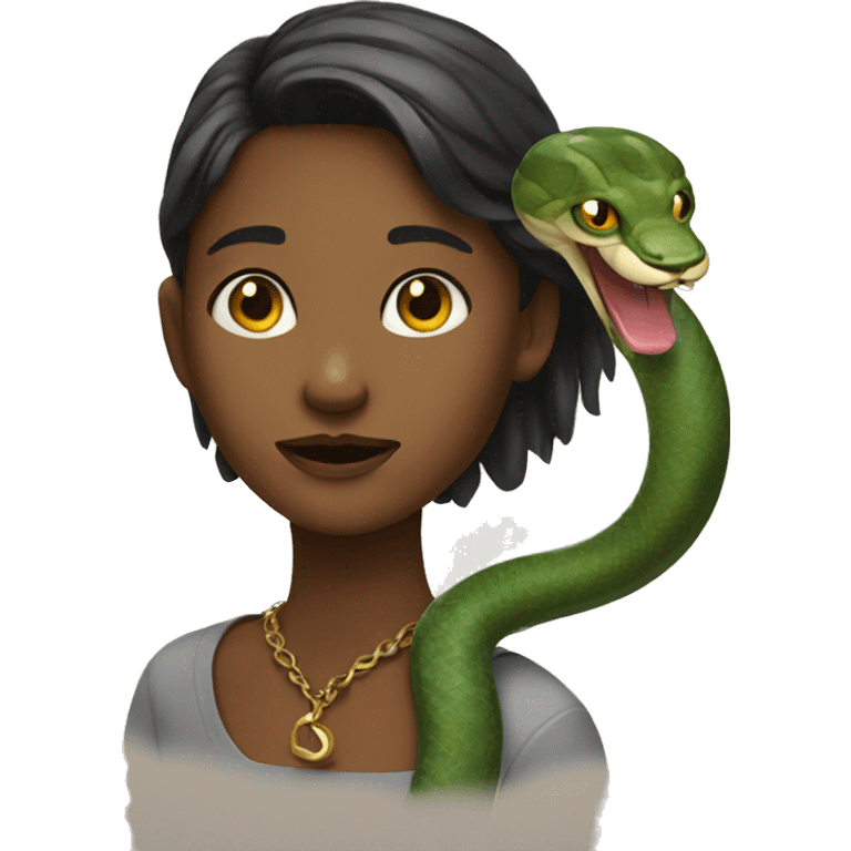 Girl with snake on her neck emoji