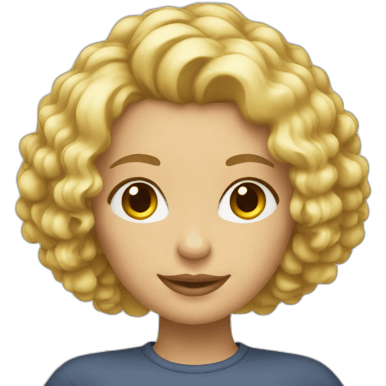 Femme-blonde-cheveux-bouclés emoji