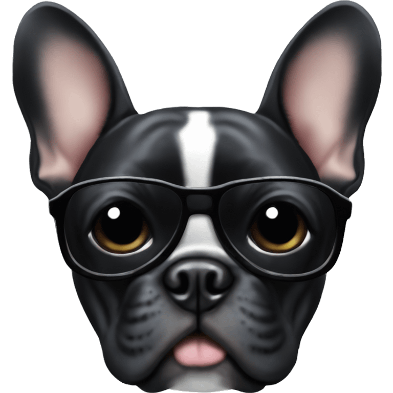 black frenchie with sunglasses emoji