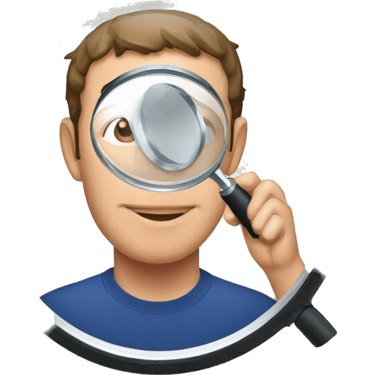 Mark zuckerberg looking through magnifier emoji