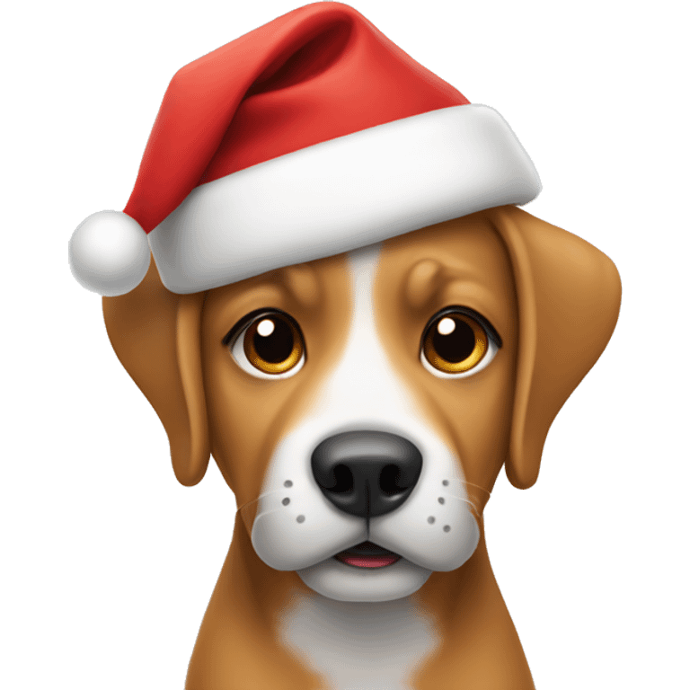 Dog wearing Santa hat  emoji