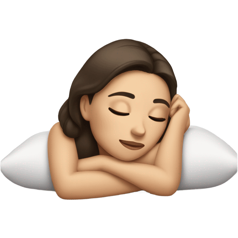 Brunette woman dreaming and drooling emoji