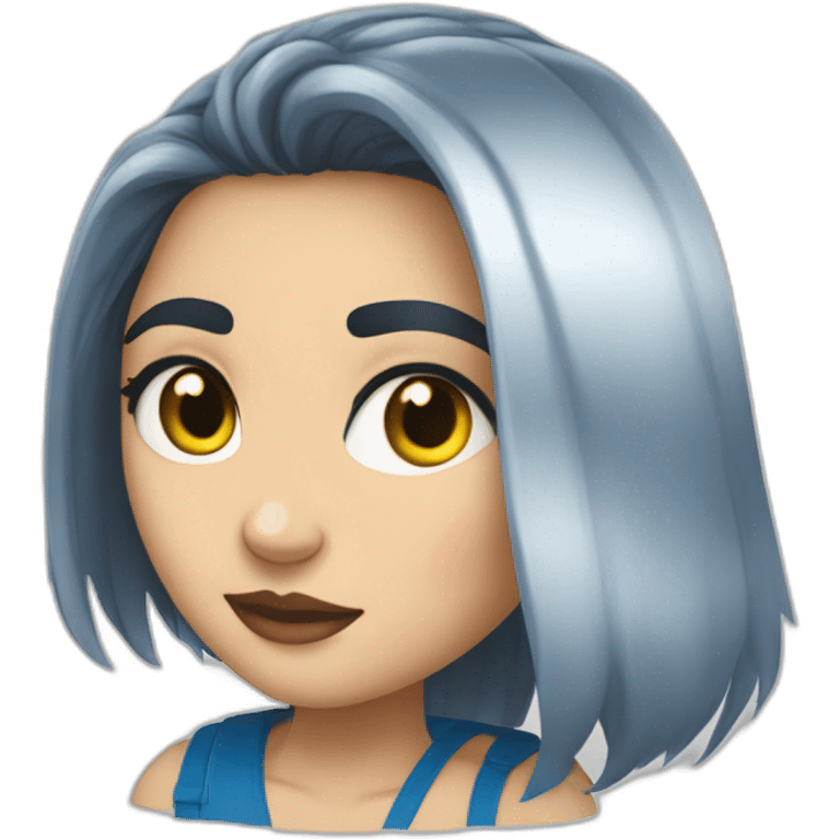 Rubio de ojos azules besando a chica emoji