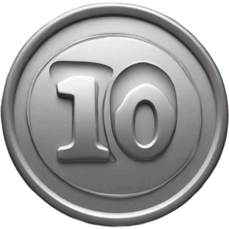 A silver coin that is written “100” clay 3d simple emoji