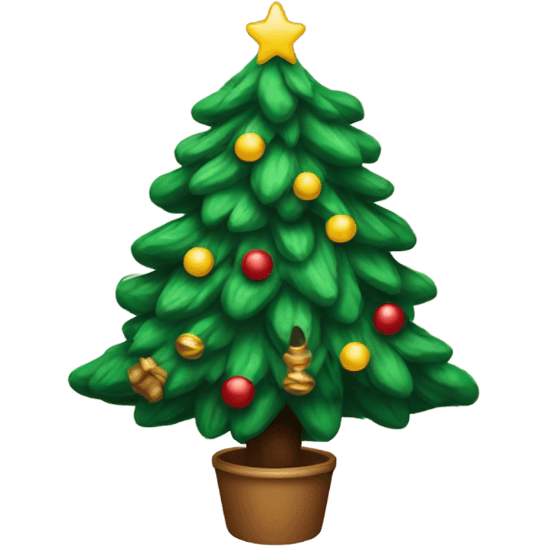 A Christmas tree cozy emoji