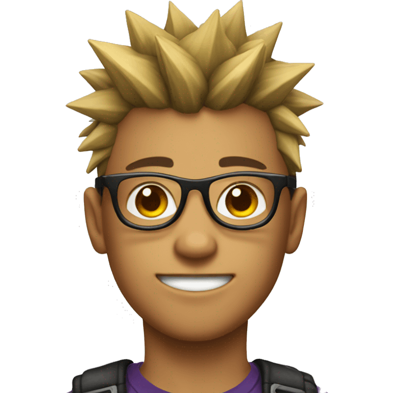 A cool teen with spikey hair and glasses  emoji