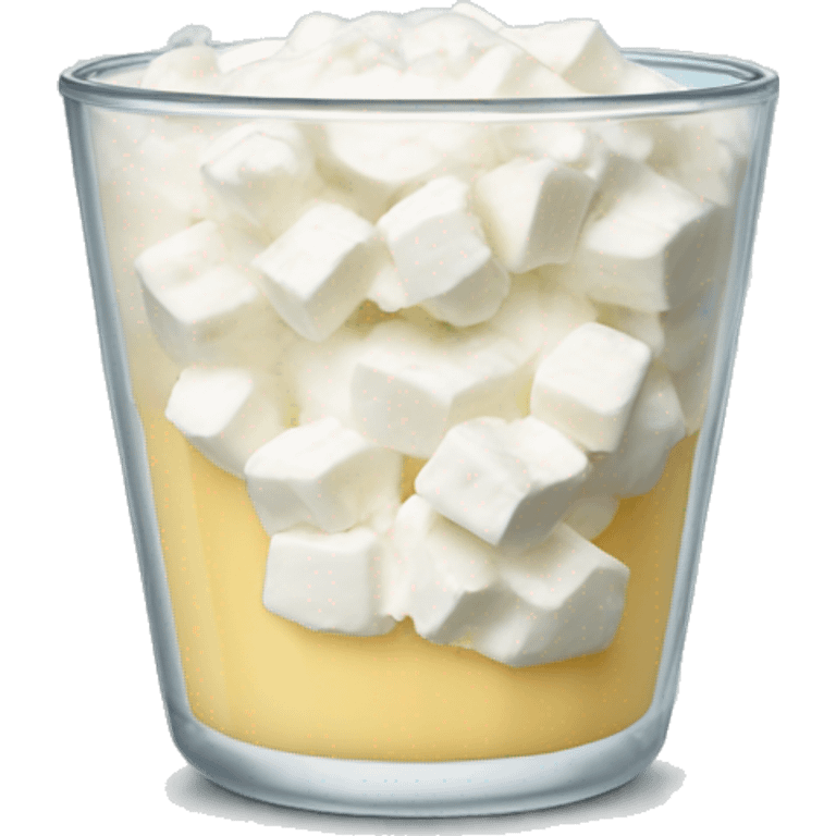 Cottage cheese in a glass cup emoji