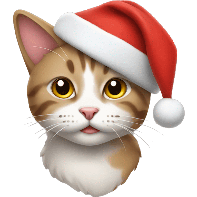 cat wearing christmas hat emoji