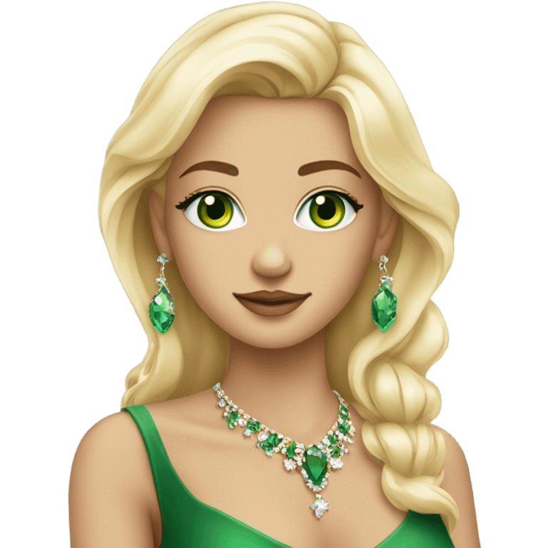 gorgeous blonde girl green eyes jewlery emoji