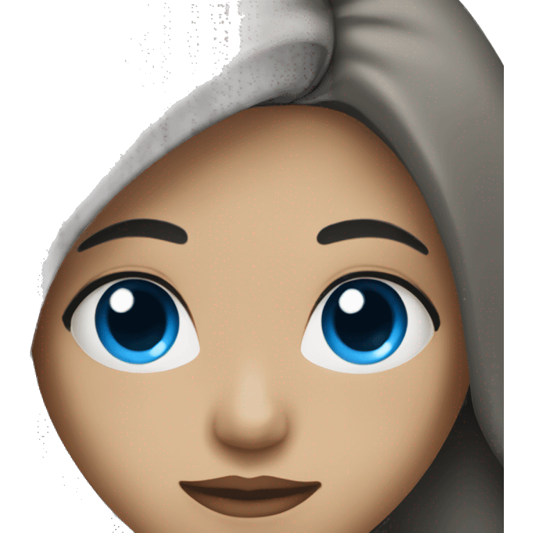 Woman with light skin, blue eyes and black hair  emoji