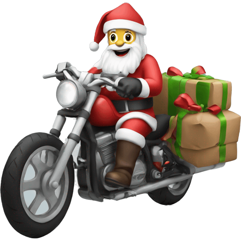 Santa on motorcycle  emoji