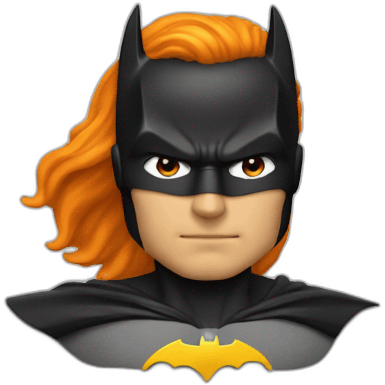 Batman avec des cheveux volumineux orange emoji