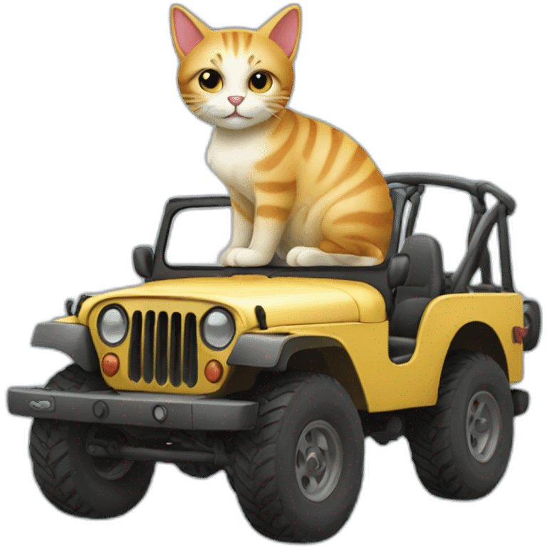 Cat on jeep emoji