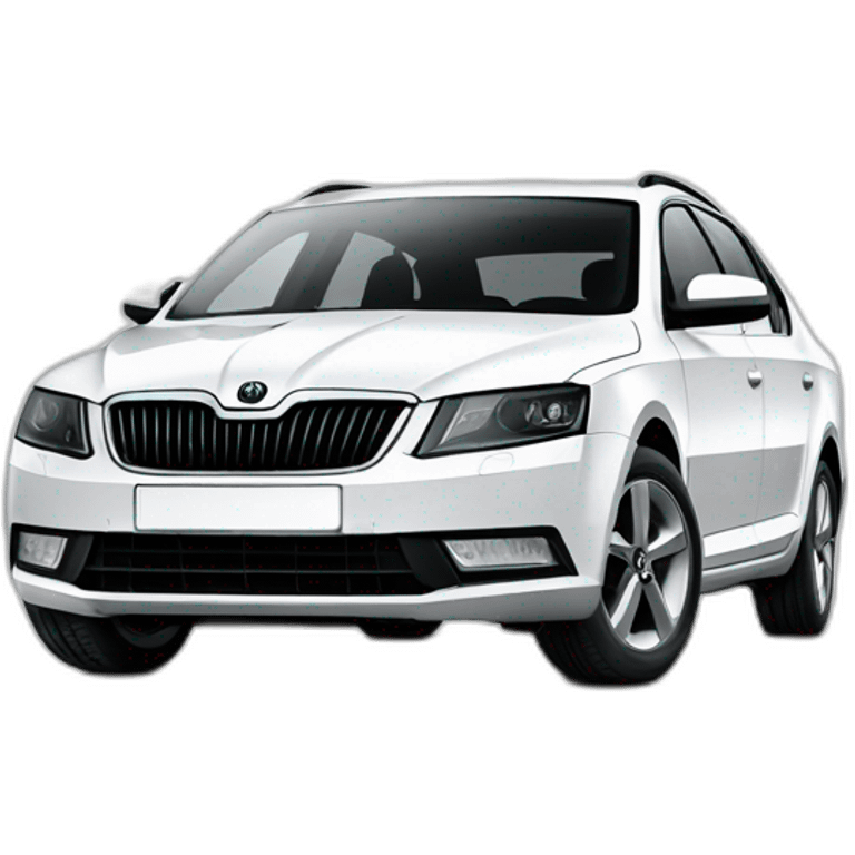 Skoda Octavia2 A5 white emoji