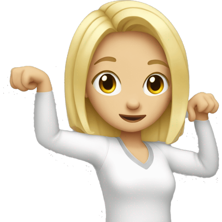 girl with blond hair dabbing  emoji