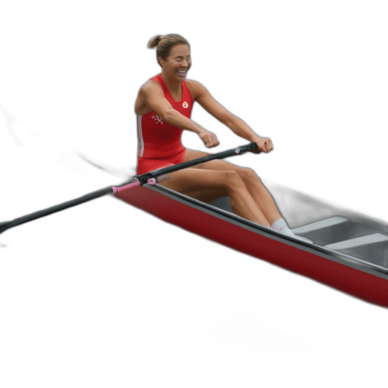 ohio state buckeyes woman rower in a boat emoji